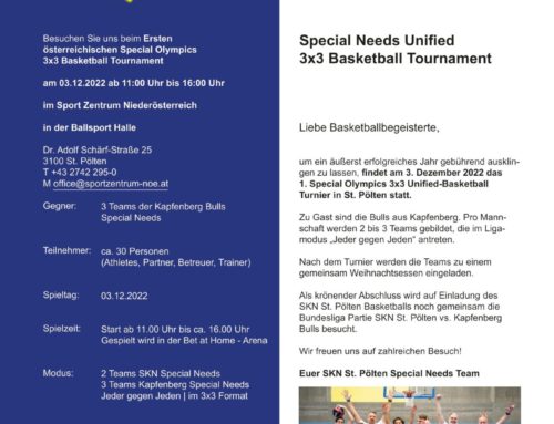 1. Special Olympics 3×3 Basketball Tournament sorgt für eine Premiere