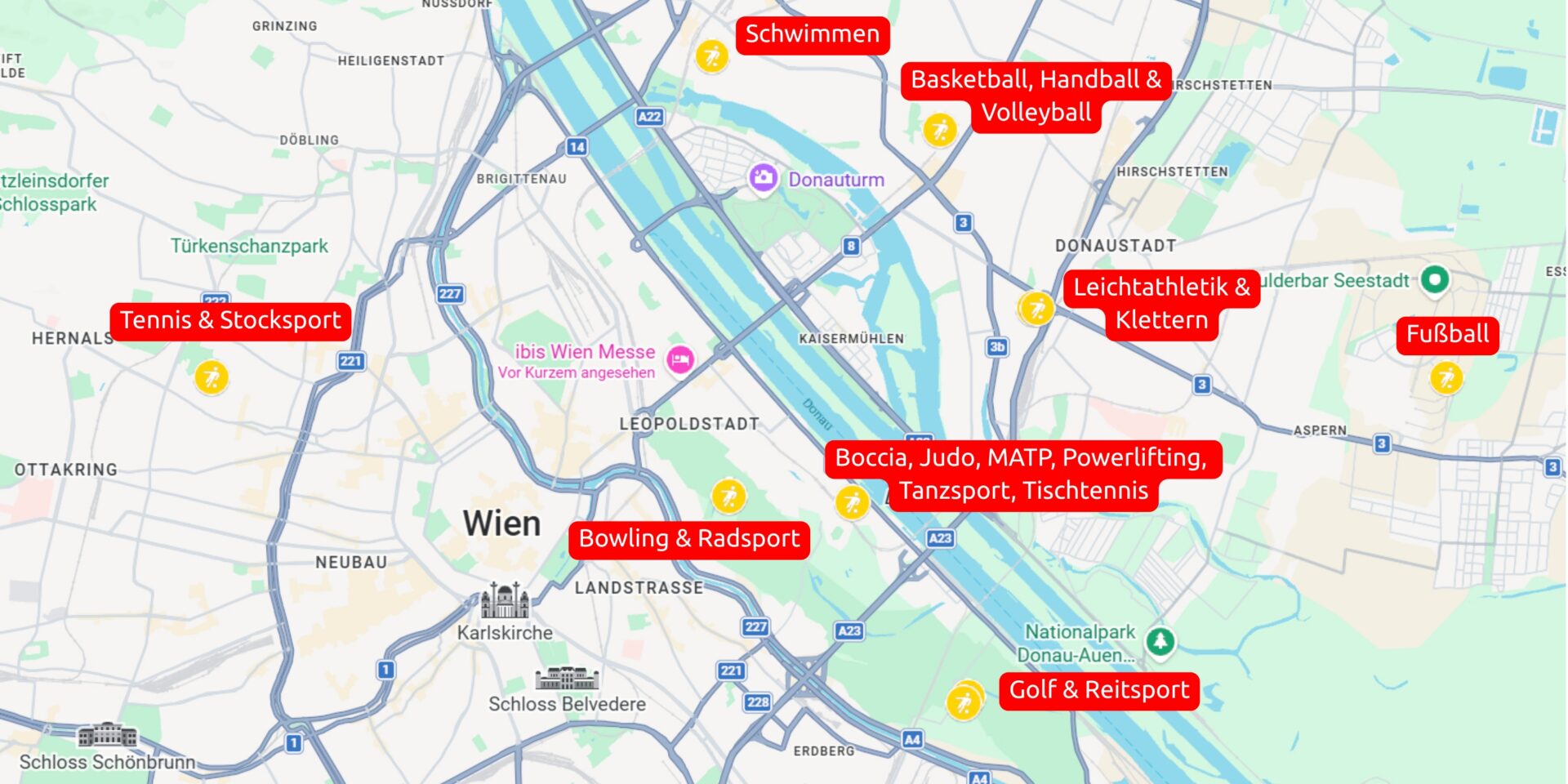 Übersichtskarte Sportstätten Wien 2026