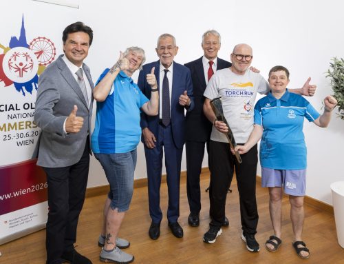 Special-Olympics-Flamme besucht Bundespräsident Van der Bellen und The Coca-Cola Company Vorstandsvorsitzenden James Quincey